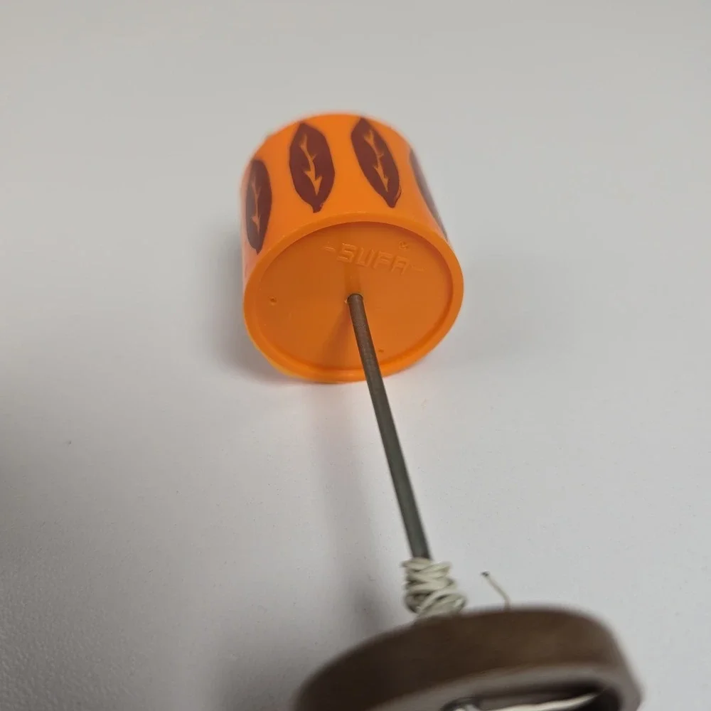 Lundby SUFA MCM Floor Lamp Orange Retro Shade Wood Tone Base Dollhouse Mini
